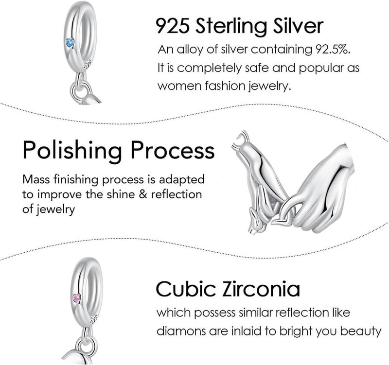 DATOUQI Queen Happy Birthday Hot Air Balloon Family Puppy Charm 925 Sterling Silver Charms for Bracelets and Necklaces Mother's Day Charms for Women - Image 5